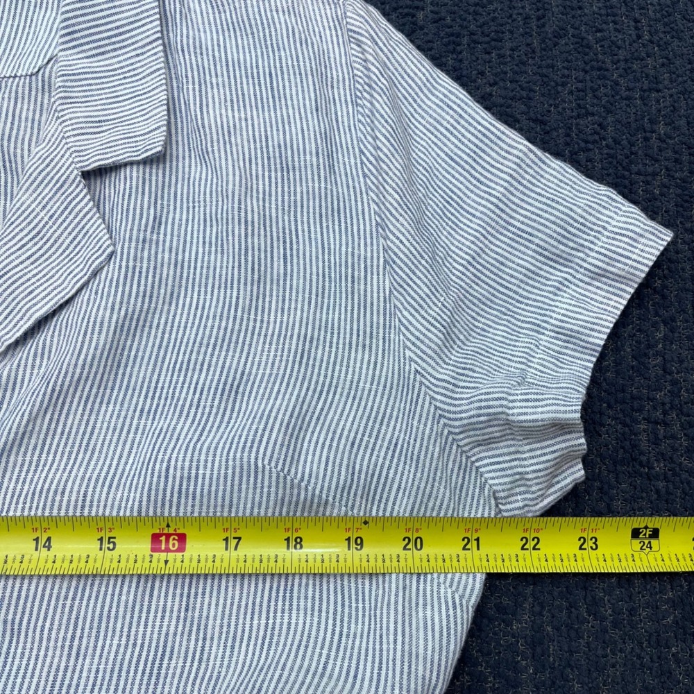 Quince 100% EuropeaLinen Button Front Midi Dress XL Short Sleeven Pockets - Picture 6 of 7